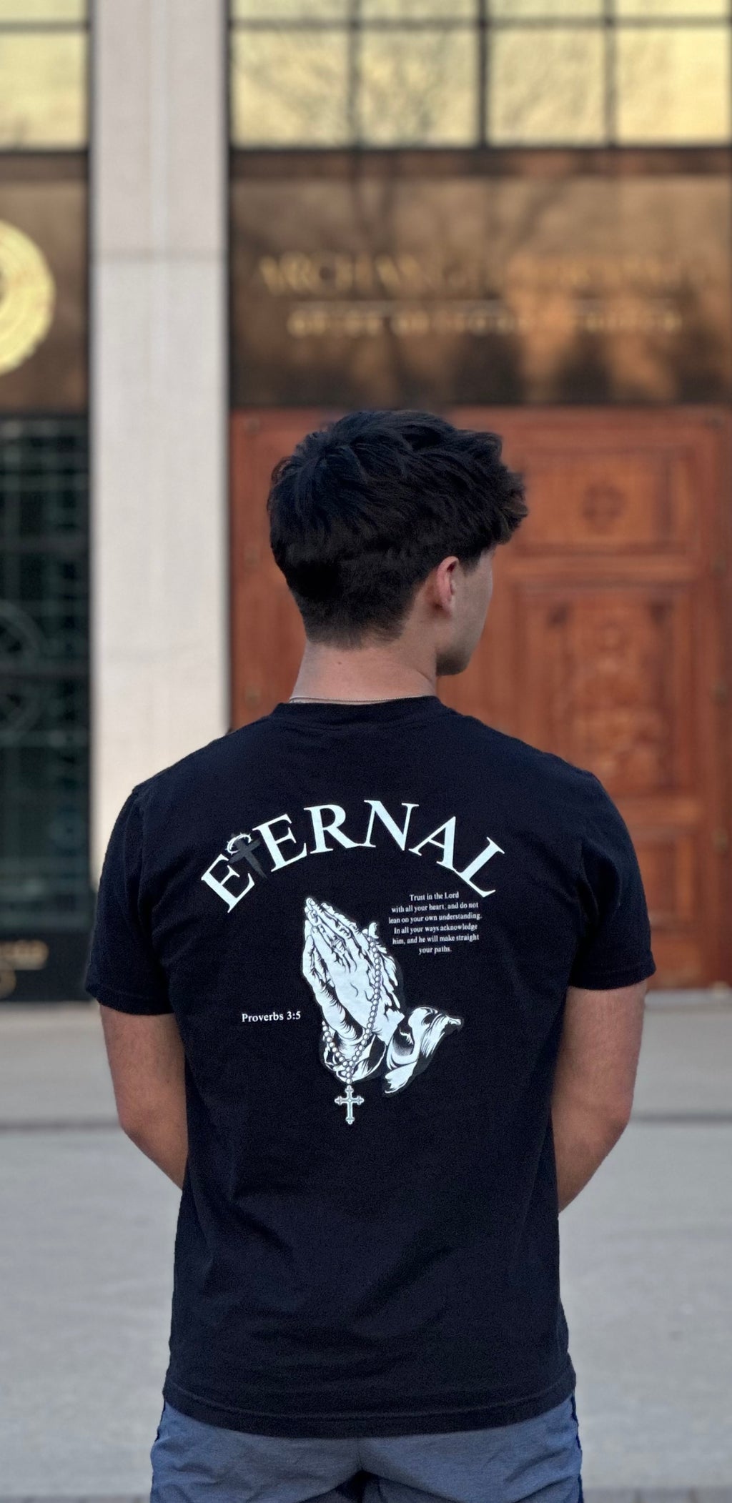Embroidered Eternal Prayer T-Shirt